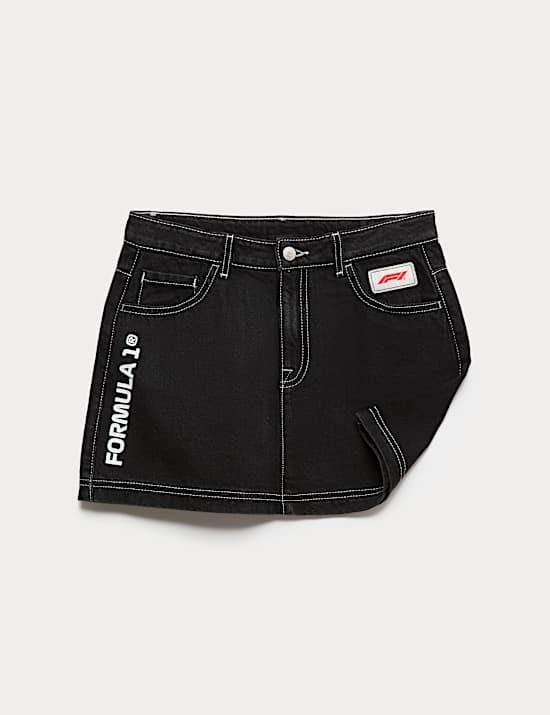 Denim F1&trade; Mini Skirt (6-16 Yrs)