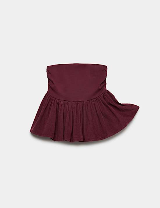 Minifalda pantal&oacute;n con cintura vuelta 100 % algod&oacute;n