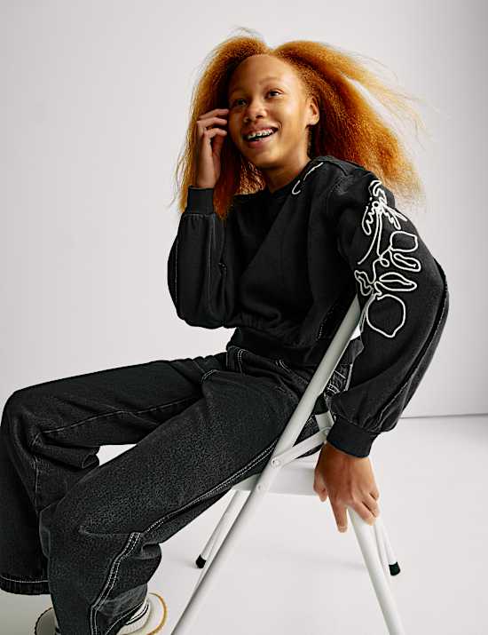 Cotton Rich Paradise Embroidered Sweatshirt (6-16 Yrs)