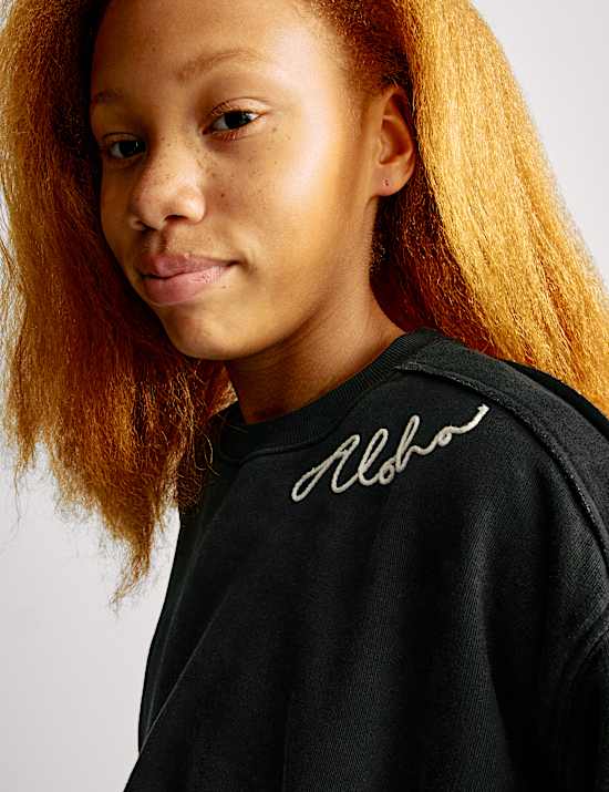 Cotton Rich Paradise Embroidered Sweatshirt (6-16 Yrs)