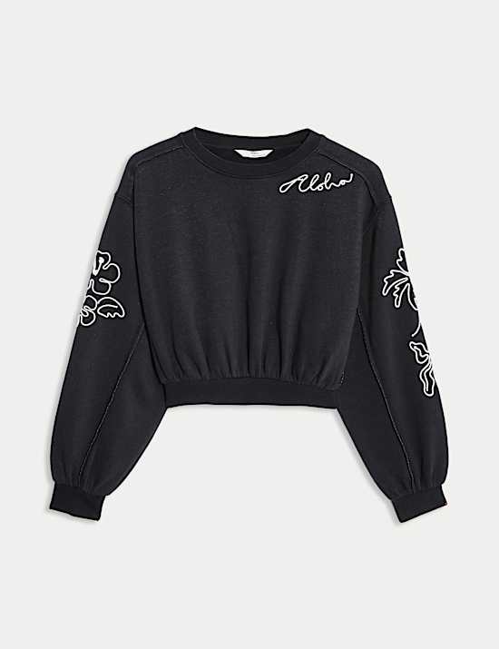 Cotton Rich Paradise Embroidered Sweatshirt (6-16 Yrs)