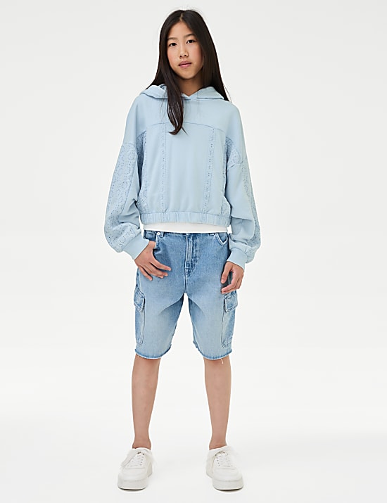 Cotton Rich Broderie Hoodie (6-16 Yrs)