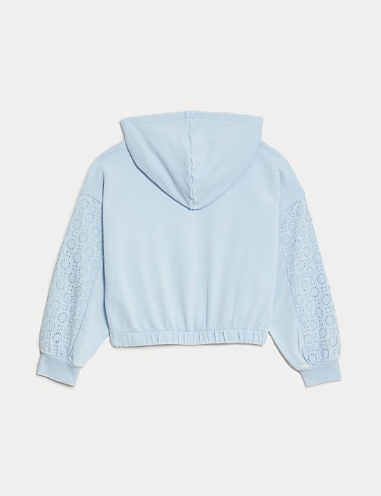 Cotton Rich Broderie Hoodie (6-16 Yrs)