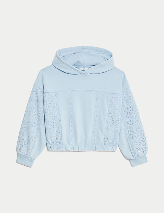 Cotton Rich Broderie Hoodie (6-16 Yrs)