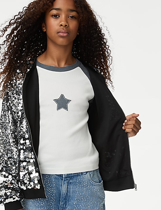 Blouson orné de sequins (du 6 au 16 ans)