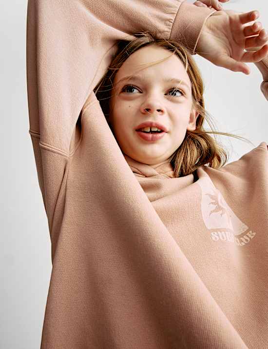 Sudadera con capucha de algod&oacute;n con gr&aacute;fico surfero (6-16 a&ntilde;os)