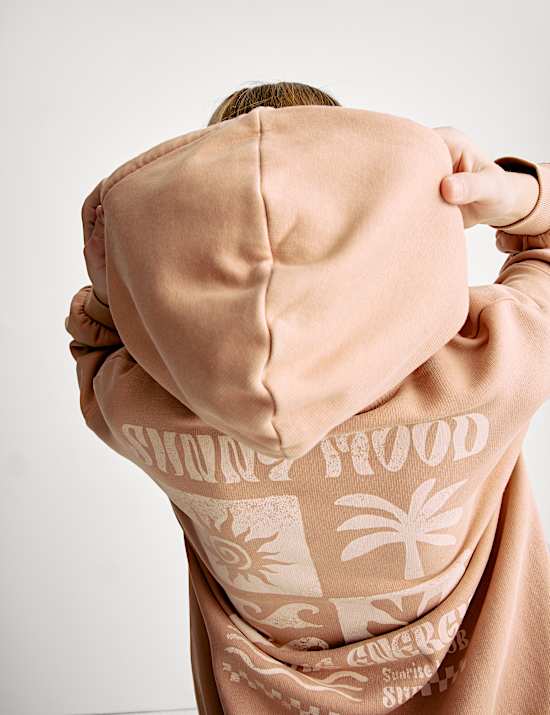 Sudadera con capucha de algod&oacute;n con gr&aacute;fico surfero (6-16 a&ntilde;os)