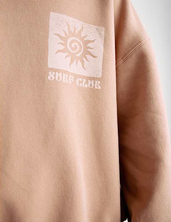 Sudadera con capucha de algod&oacute;n con gr&aacute;fico surfero (6-16 a&ntilde;os)