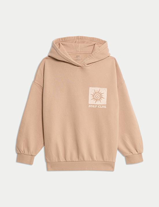Sudadera con capucha de algod&oacute;n con gr&aacute;fico surfero (6-16 a&ntilde;os)