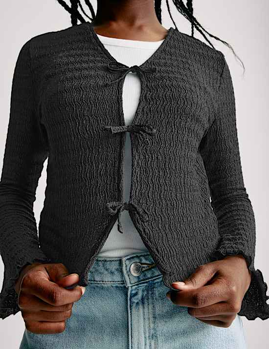 Textured Tie Cardigan (6-16 Yrs)