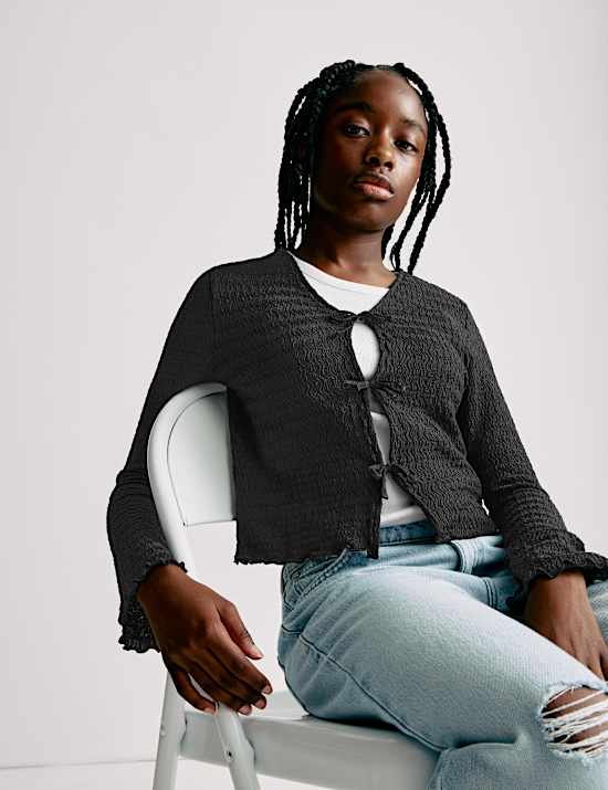 Textured Tie Cardigan (6-16 Yrs)