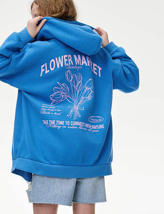 Cotton Rich Graphic Hoodie (6-16 Yrs)