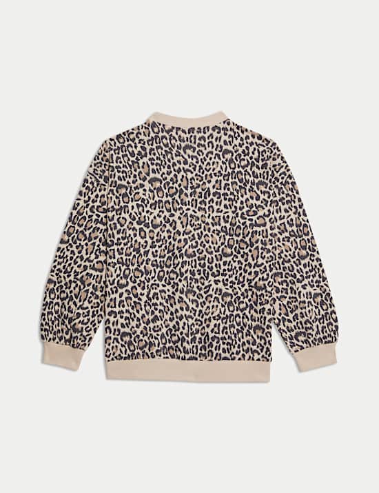 Cotton Rich Animal Print Slogan Sweatshirt (6-16 Yrs)