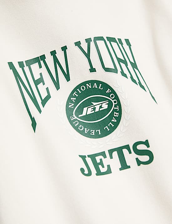 Φούτερ με κουκούλα NFL Jets με υψηλή περιεκτικότητα σε βαμβάκι (6-16 ετών)