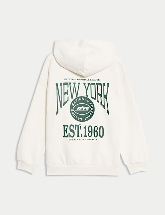 Φούτερ με κουκούλα NFL Jets με υψηλή περιεκτικότητα σε βαμβάκι (6-16 ετών)