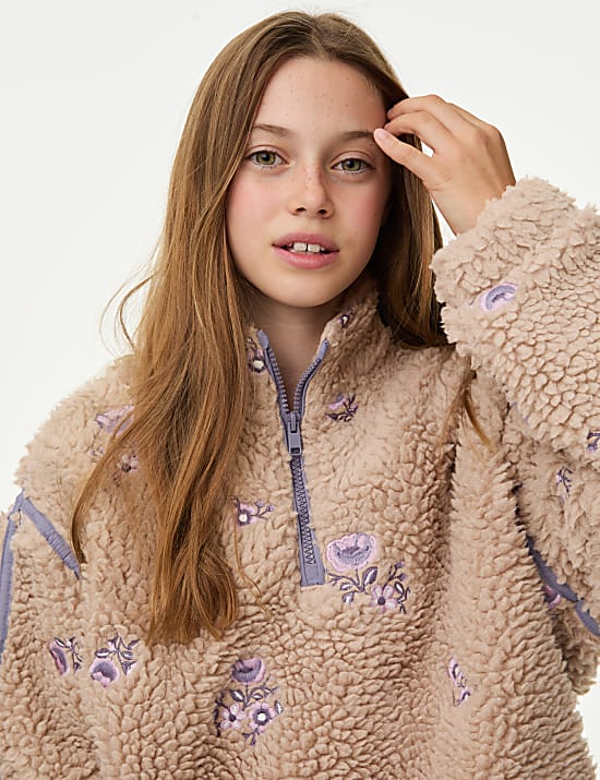 Borg Floral Jacket (6-16 Yrs)