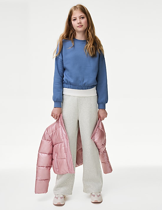 Crop φούτερ με υψηλή περιεκτικότητα σε βαμβάκι (6-16 ετών)