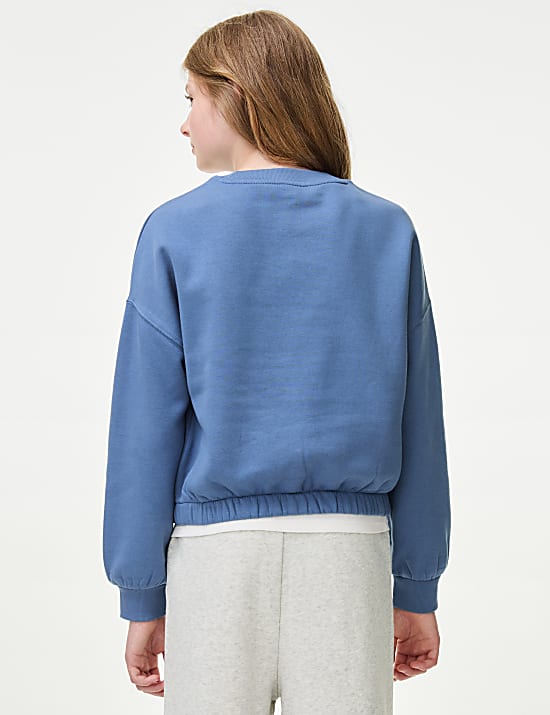 Crop φούτερ με υψηλή περιεκτικότητα σε βαμβάκι (6-16 ετών)