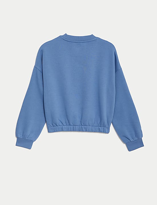 Crop φούτερ με υψηλή περιεκτικότητα σε βαμβάκι (6-16 ετών)