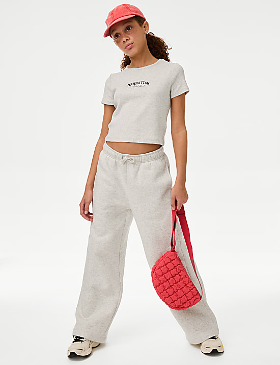 T-Shirt mit hohem Baumwollanteil und Schriftzug (2–16 J.)