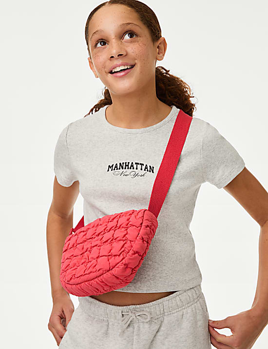 T-Shirt mit hohem Baumwollanteil und Schriftzug (2–16 J.)