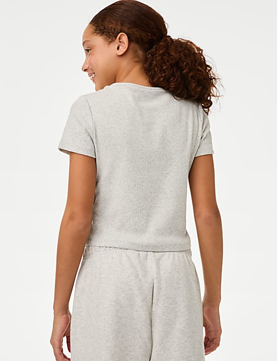 T-Shirt mit hohem Baumwollanteil und Schriftzug (2–16 J.)