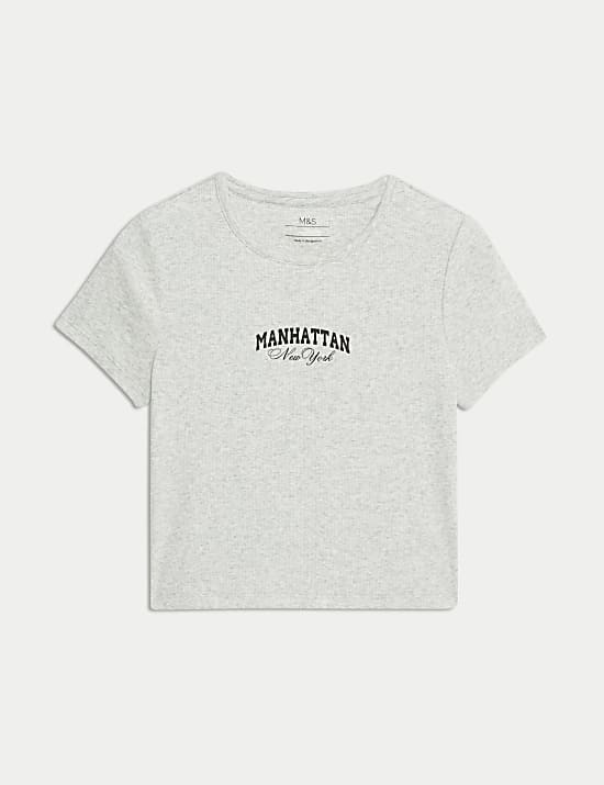 T-Shirt mit hohem Baumwollanteil und Schriftzug (2–16 J.)