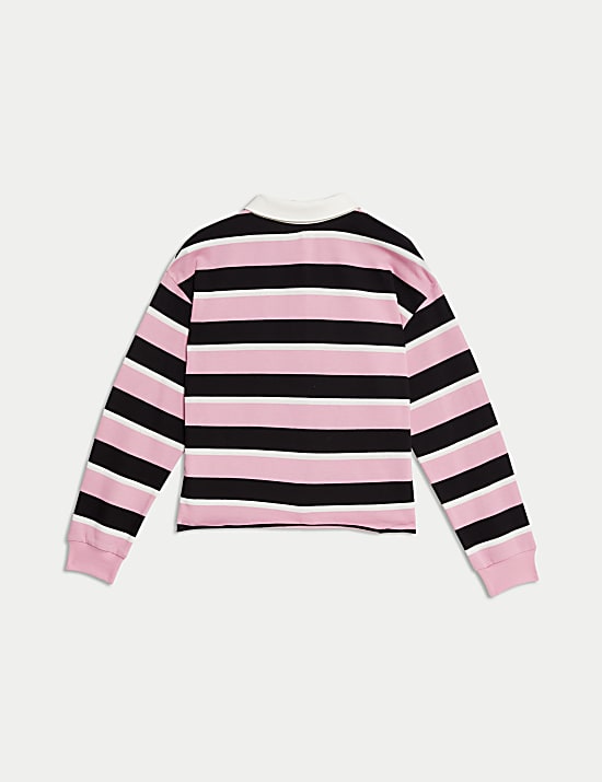 Pure Cotton Striped Rugby Top (6-16 Yrs)