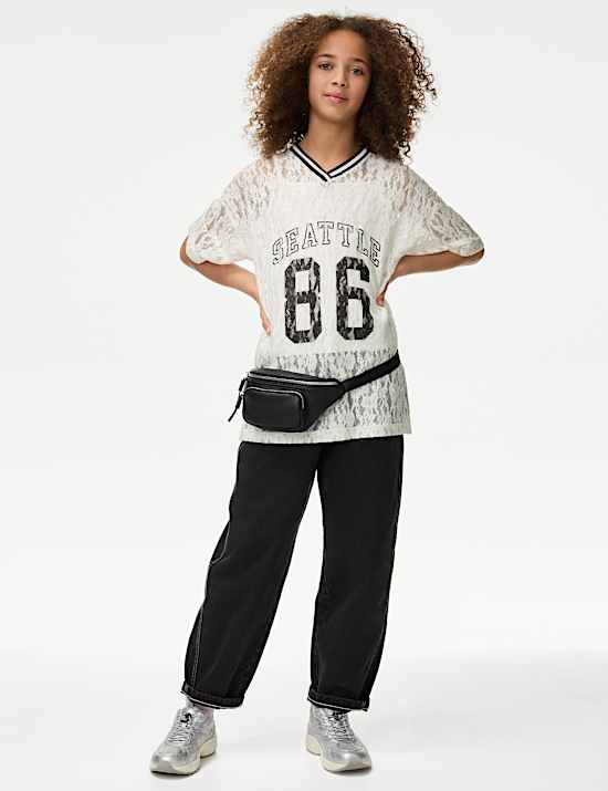 Cotton Blend Lace Print Top (6-16 Yrs)