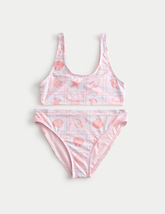 3-teilig Bikini mit Muschelmuster und Badeshirt (6&ndash;16 Jahre)
