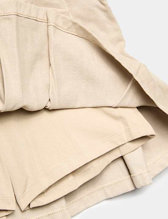 Pure Cotton Pleated Mini Skirt (6-16 Yrs)