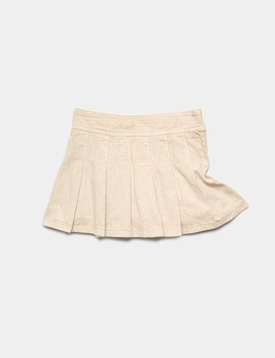 Pure Cotton Pleated Mini Skirt (6-16 Yrs)