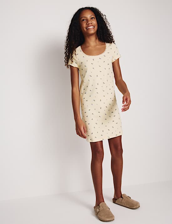 Cotton Rich Lace Trim Dress (6-16 Yrs)