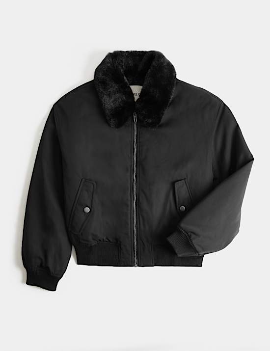 Stormwear&trade; Faux Fur Collared Bomber Jacket (6-16 Yrs)