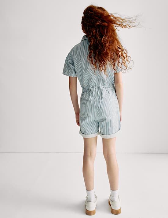 Combishort en jean 100 % coton (du 2 au 16 ans)