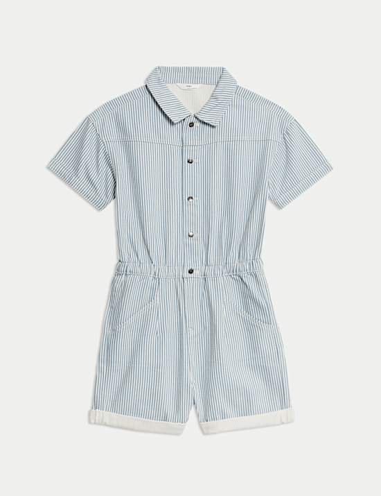 Combishort en jean 100 % coton (du 2 au 16 ans)