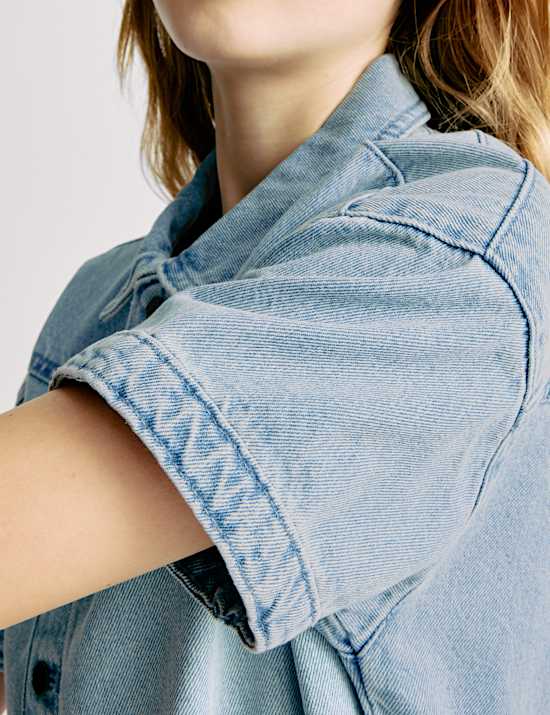 Pakaian Bermain Denim Katun Murni (2-16 Thn)