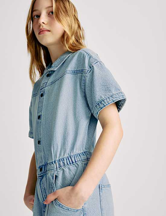 Pakaian Bermain Denim Katun Murni (2-16 Thn)