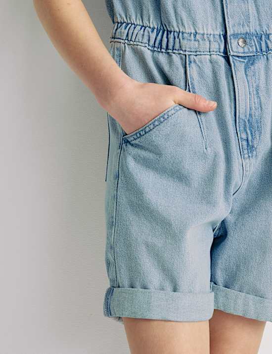 Pakaian Bermain Denim Katun Murni (2-16 Thn)