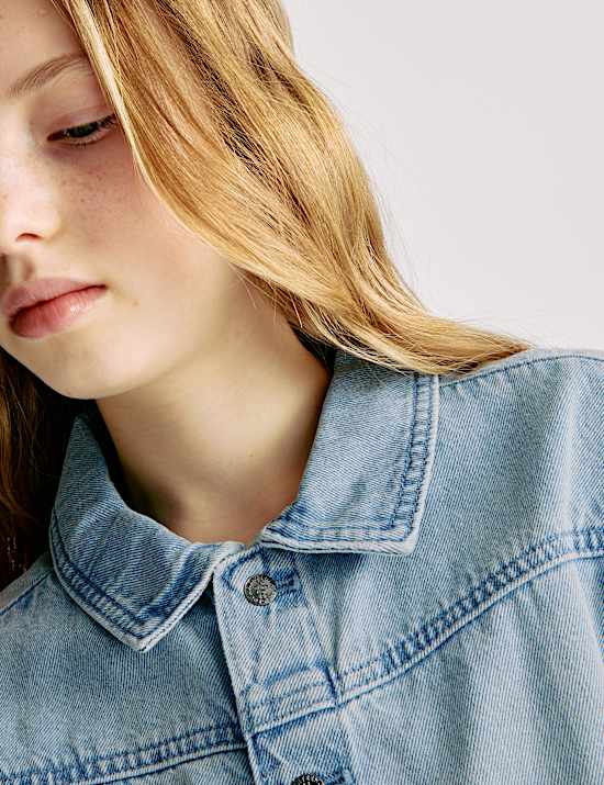 Pakaian Bermain Denim Katun Murni (2-16 Thn)