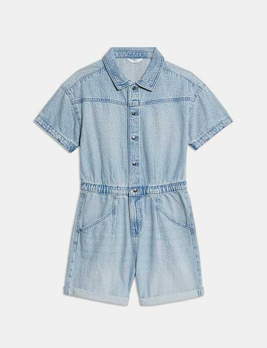 Pakaian Bermain Denim Katun Murni (2-16 Thn)