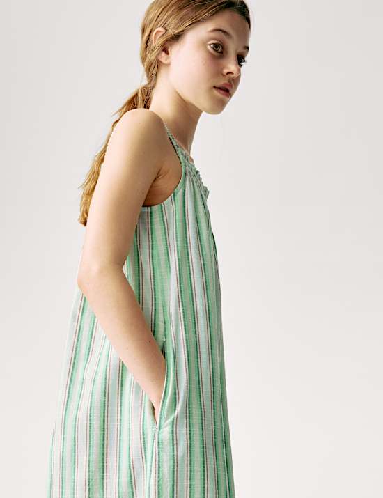 Pure Cotton Striped Jumpsuit (2-16 Yrs)