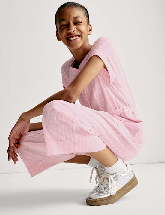 Pure Cotton Striped Jumpsuit (6-16 Yrs)