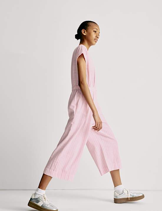 Pure Cotton Striped Jumpsuit (6-16 Yrs)
