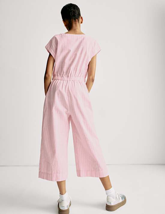 Pure Cotton Striped Jumpsuit (6-16 Yrs)