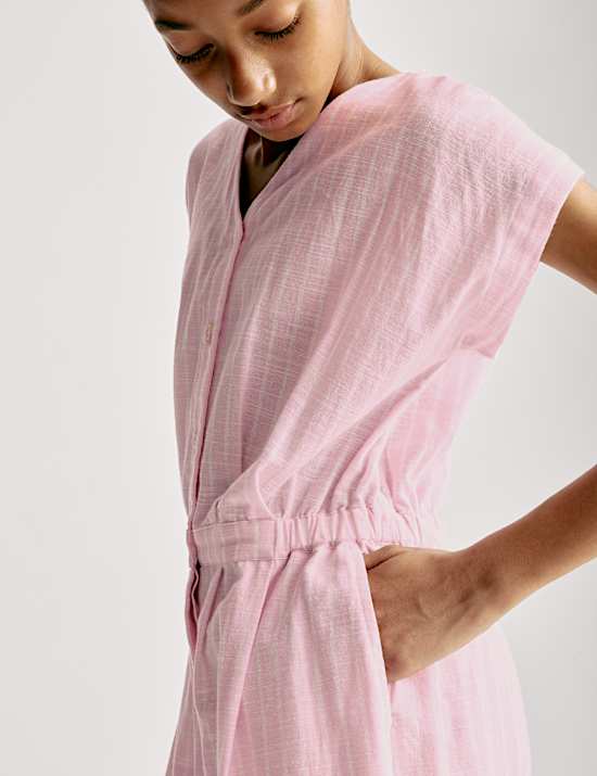 Pure Cotton Striped Jumpsuit (6-16 Yrs)