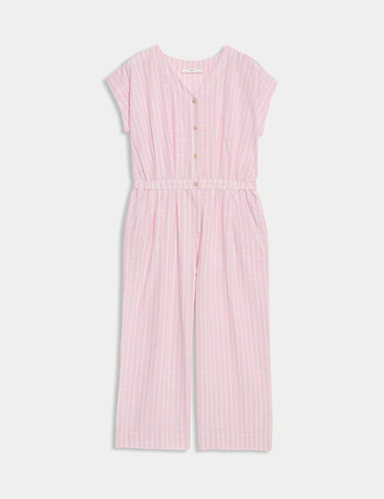 Pure Cotton Striped Jumpsuit (6-16 Yrs)