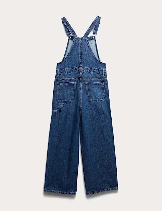 Džínové kalhoty s laclem z čisté bavlny (6–16 let)