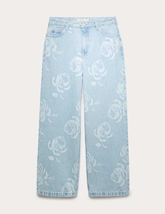 Pure Cotton Floral Print Jeans (6-16 Yrs)