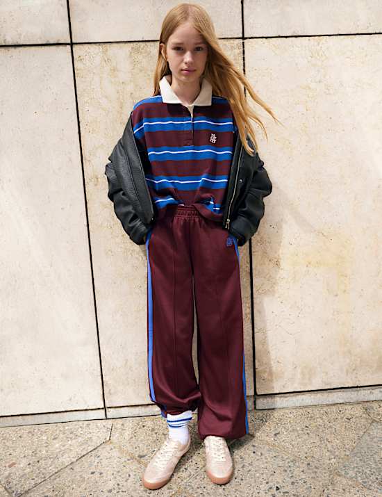 Embroidered Wide Leg Joggers (6-16 Yrs)